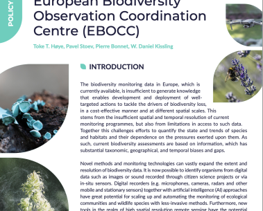 Taking steps for improving the biodiversity monitoring methods in support of the EU Biodiversity Strategy for 2030